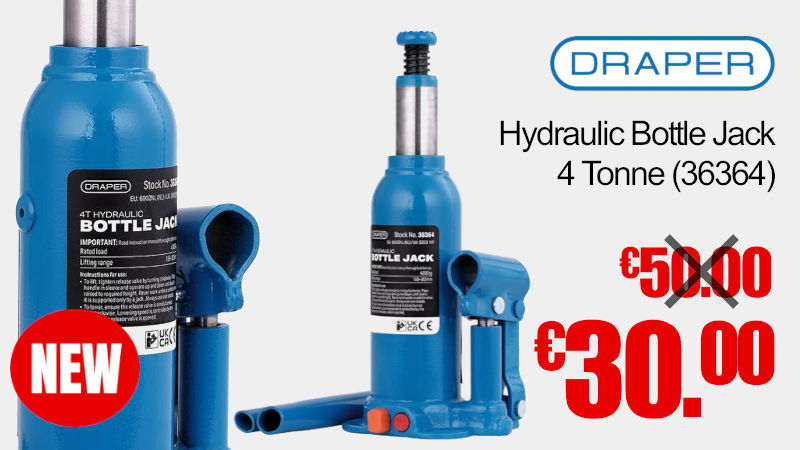 Draper Hydraulic Bottle Jack, 4 Tonne